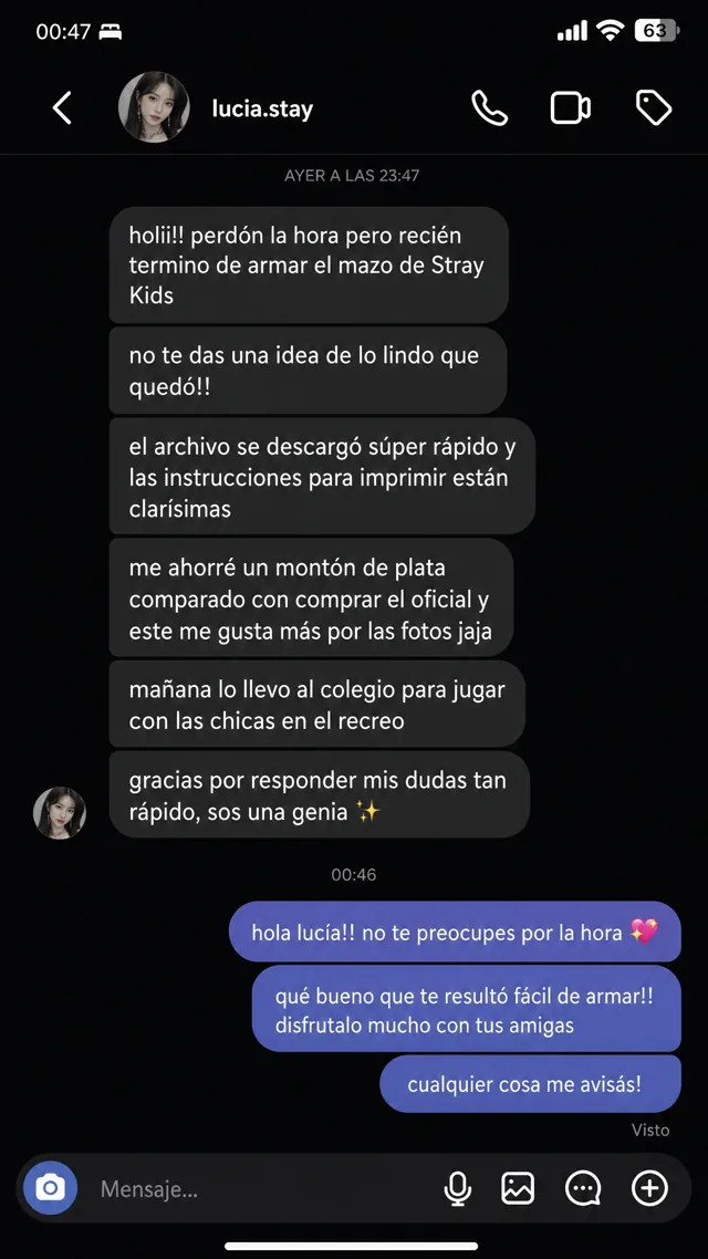 Testimonio Instagram de una clienta